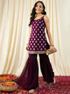 Kurta With Sharara in Purple Color