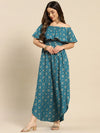 Off Shoulder Flare Yoke And U Hem Maxi Dress-Tp0432Rp40-S