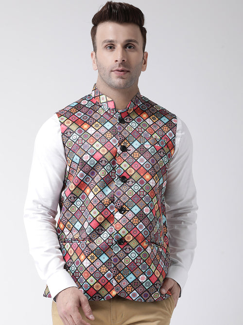 Hangup Men Standard Printed Men's Indian Wear-148A_Printed_Nehru