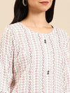 Women's White Printed Straight Kurta-SKC-3380-1-White