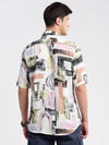 Men Spread Collar Typography Off White Casual Shirt-ZEPTO-2225-Offwhite