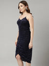 Women Navy Blue Striped Sheath Dress-AE-15942-Navyblue