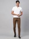 Genips Men's Slim Fit Cotton Stretch Casual Trouser Coffee Color