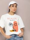 Dillinger Off White Graphic Oversized T-Shirt-WMNCR443HWHT-XS