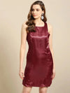 Shift Dress in Maroon