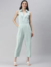 Women's Green Solid Jumpsuit-AE-10000-Seagreen