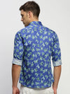 Men Blue Floral Shirt-PRISM-1694-Blue