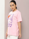 Dillinger Pink Graphic Oversized T-Shirt-WMNCR376PINK-XS