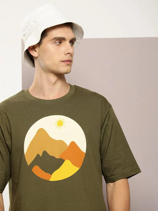 Dillinger Olive Graphic Oversized T-shirt-DLMOV264OGRN-S