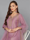 Lilac Silk Blend Embroidered Festive wear Suit-PKSKD1879_XS