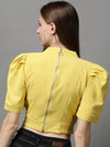 Women's Yellow Solid Top-AE-10352-Yellow