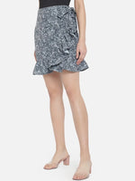 Abstract Print Grey Skirt