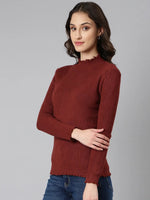 Women Brown Solid Pullover-TG-A-56-Brown