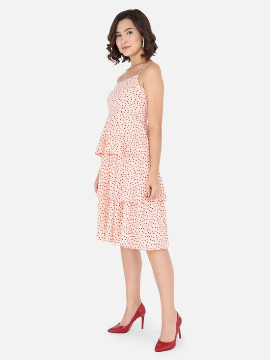 Peachy Polka Dots Dress