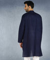 Hangup Men Standard Solid Men's Indian Wear-Navy_Aline_Ruby_Long2Kurta