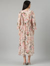 Women Cream Floral Maxi Dress-DW-3782-Cream