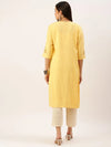 Women's Yellow Solid Straight Kurta-DF-1202-Yellow