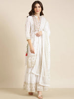 Women White Printed Kurta Set-TF-159-White