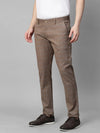 Genips Men's Brown Cotton Stretch Caribbean Slim Fit Self Design Trousers-106-739L_BW_30