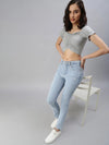 Women's Blue Solid Denim Slim Jeans-GZ-5126A-Blue