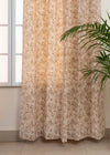 French Farmhouse 100% cotton floral curtain for living room - Room darkening - Beige - Pack of 1-230422034