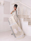 Beige Cotton Handwoven Jamdani Saree-MA64JM401380037