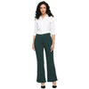 Smarty Pants Women's Cotton Lycra Bell Bottom Bottle Green Color Formal Trouser-SMPT-906B-S