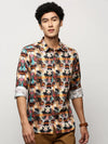 Men Black Printed Shirt-PRISM-M204-1613-Black