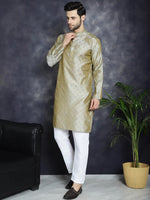 Woven Design Silk Blend Kurta with Pyjama-JOKP-P-5032Pista