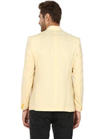 Hangup Men Standard Solid Men Formalwear-LemonLinenBlazer