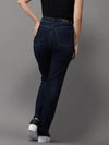 Women's Navy Blue Solid Straight Fit Denim Jeans-IM-10093-Navyblue