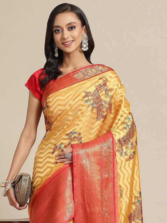 Subtle Modern Luxury Saree-SZ-DGW-YLW-1154