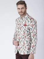 Hangup Men Standard Printed Men Formalwear-D485ButtonBlazer