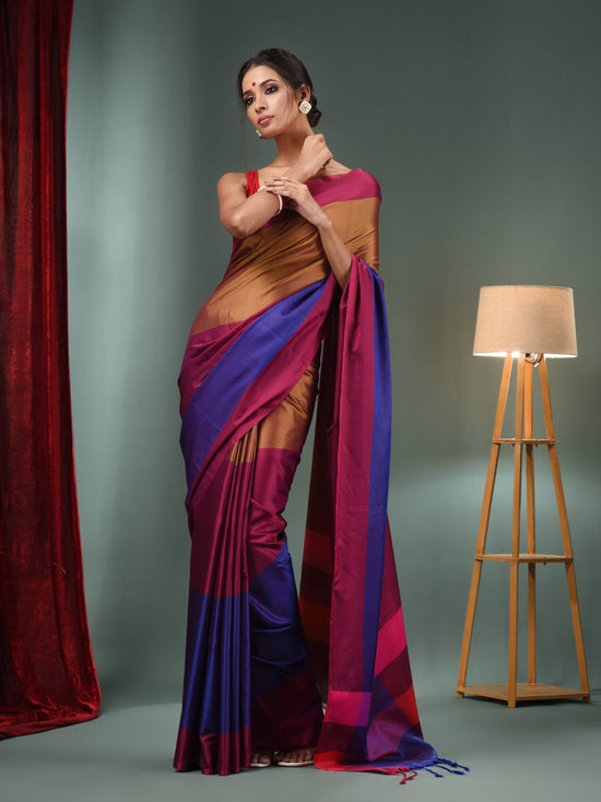 Multicolour Blended Silk Handwoven Soft Saree-MA50BSL01530144