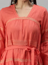 Women's Peach Solid Anarkali Kurta-ON001-Peach