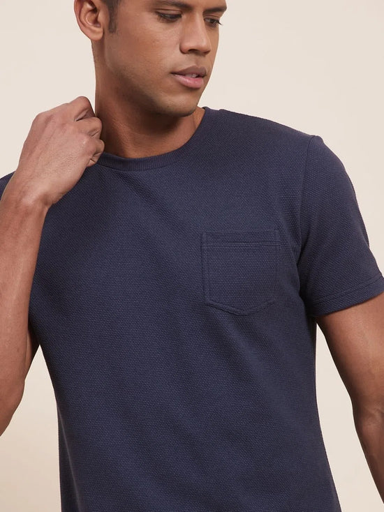 Men's Navy Slim Fit Pocket T-Shirt