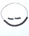 Black Stone Studded Choker Jewellery Set-VOJ208