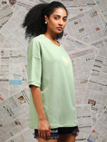 Dillinger Green Graphic Oversized Drop shoulder T-shirt