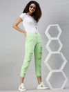 Women's Denim Jogger Lime Green Jeans-GZJOGTO1-Limegreen