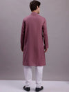 Men's Solid Cotton Kurta With Pyjamas-JOKP-611Magenta