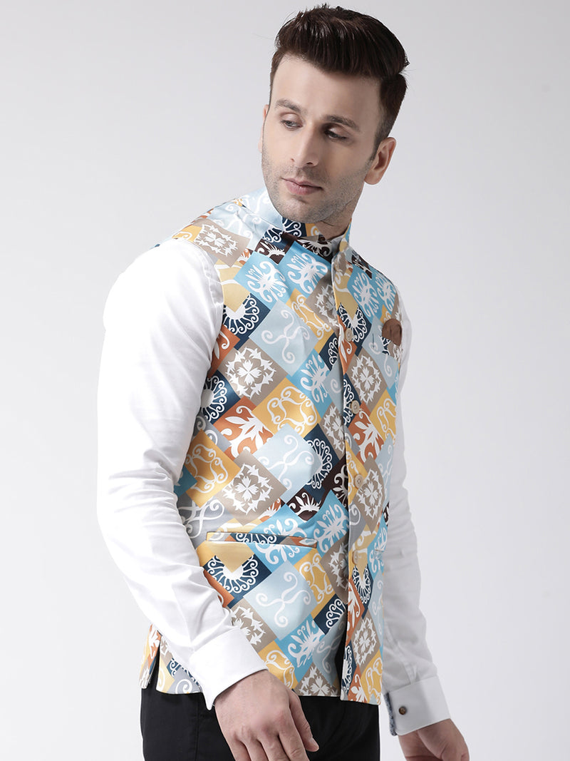 Hangup Men Standard Printed Men's Indian Wear-151A_Printed_Nehru