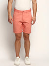 Men Peach Solid Shorts-ORBIT-1-Peach