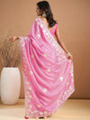 Saree Mall Women's Chiffon Pink Embroidered Designer Saree With Blouse Piece-SRENIK1757C