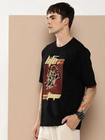 Difference of Opinion Black Graphic Oversized T-Shirt-DOOVR213BLK-S