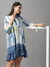 Women's White Tie Dye Fit and Flare Dress-GW-3291-White