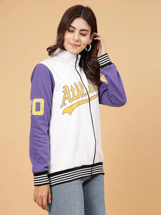 Rigo Women Athletic Puff Printed Varsity Jacket-WSW062-1116-L