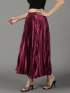 Women's Purple Solid Flared Skirt-AE-10347-Purple