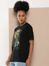 Difference of Opinion Black Graphic Oversized T-Shirt-DOWMN317BLK-XS