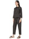 Smarty Pants Women's Brush Cotton Grey Color Checks Night Suit-SMNSP-920D-S