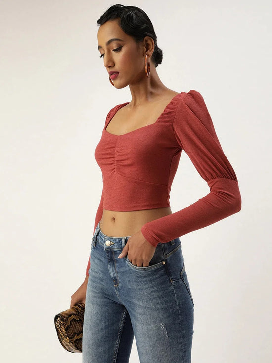 Veni Vidi Vici Rosewood Puff Full Sleeve Top